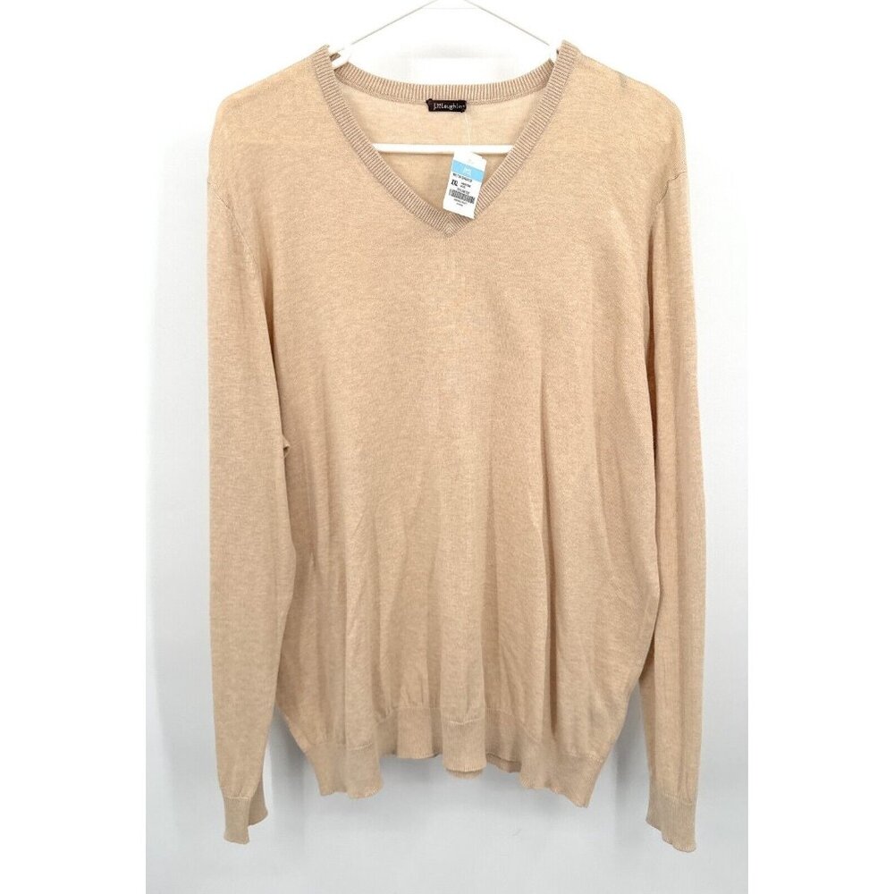 J. McLaughlin Men’s Milton Ivory V-Neck Cashmere Blend Sweater Size‎ XXL NWT